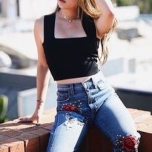 SEEK the label black bondage tank